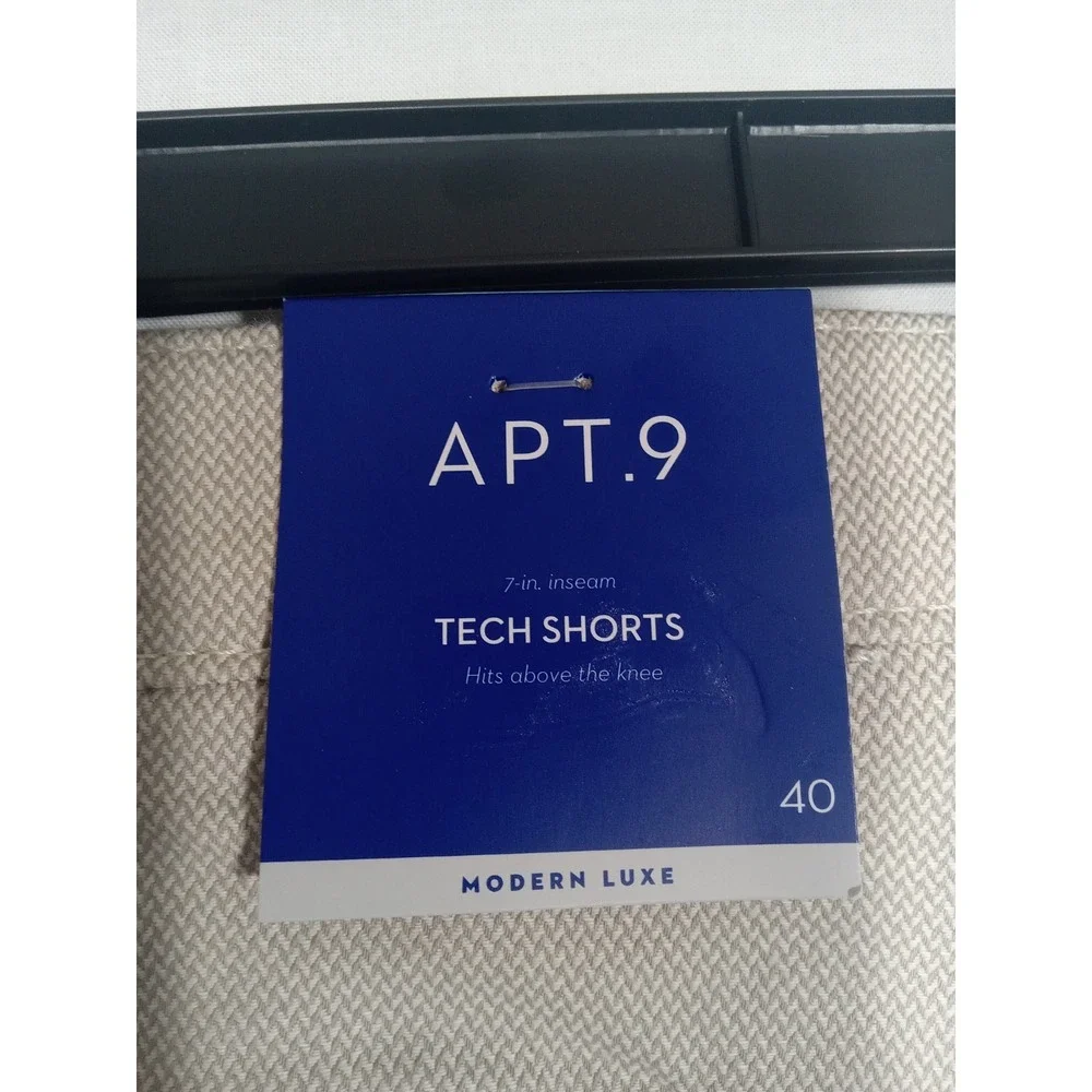 Apt.9 Performance Tech Shorts Men's 40 Beige Slim Fit 7